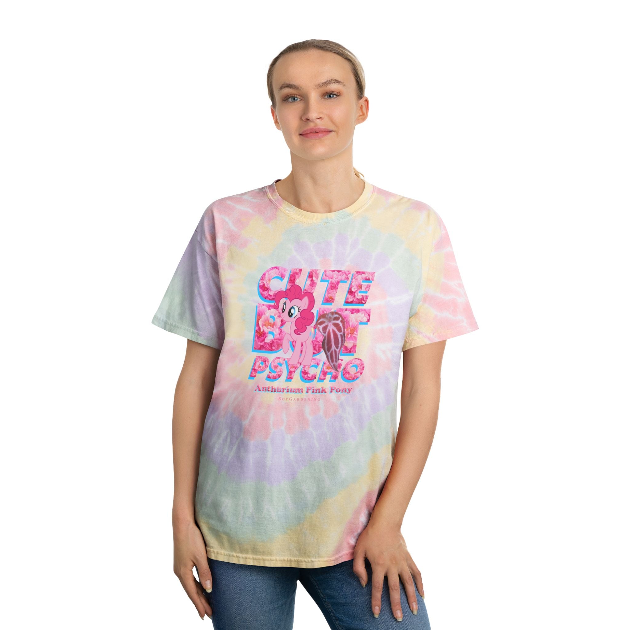 "Cute But Psycho" RAINBOW Tie-Dye Tee By The Anthurium Pink Pony Club