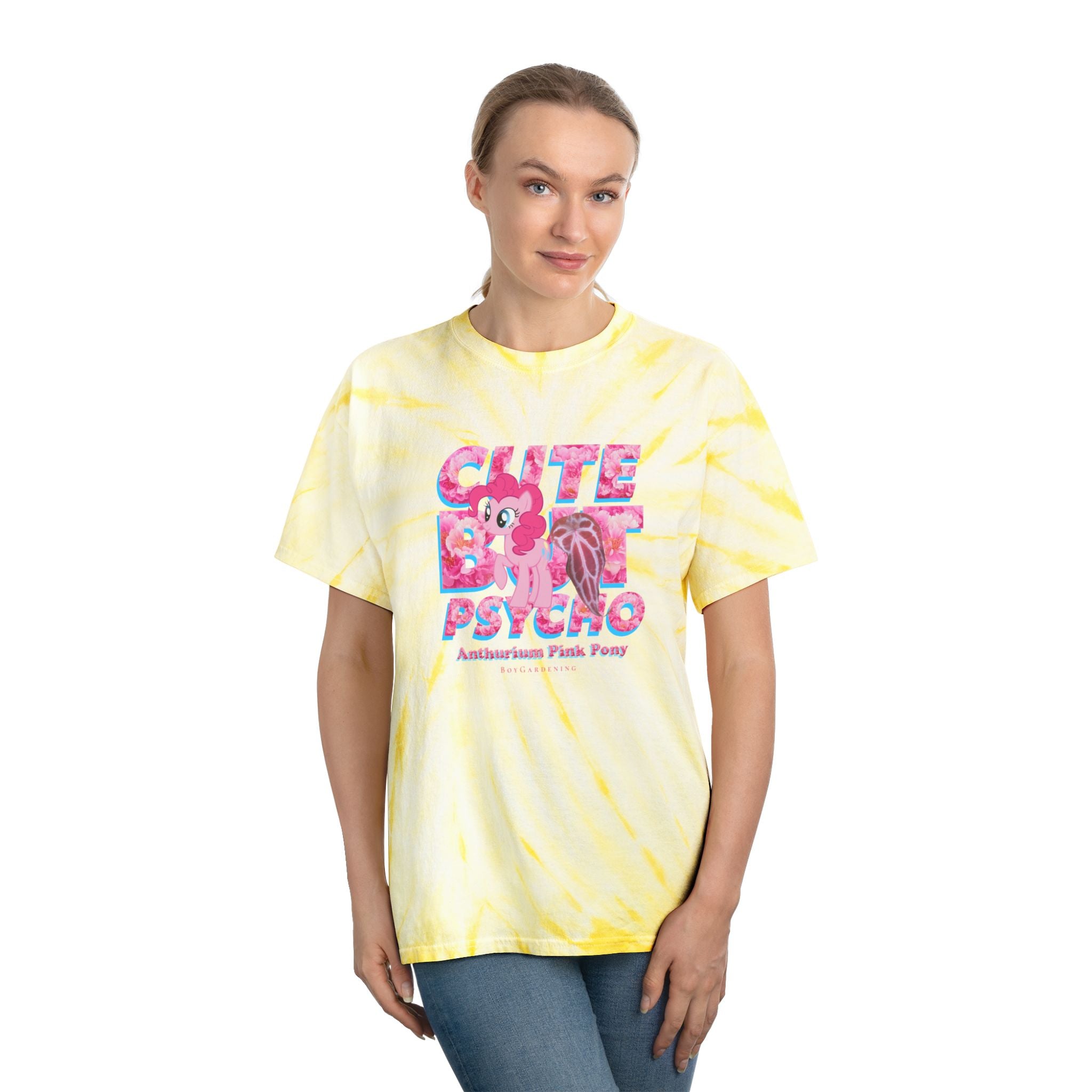 "Cute but Psycho" SWIRL Tie-Dye Tee By The Anthurium Pink Pony Club